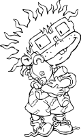 A coloring page of the rugrats